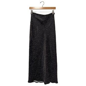 Zara Black and White Polka Dot A-Line Skirt